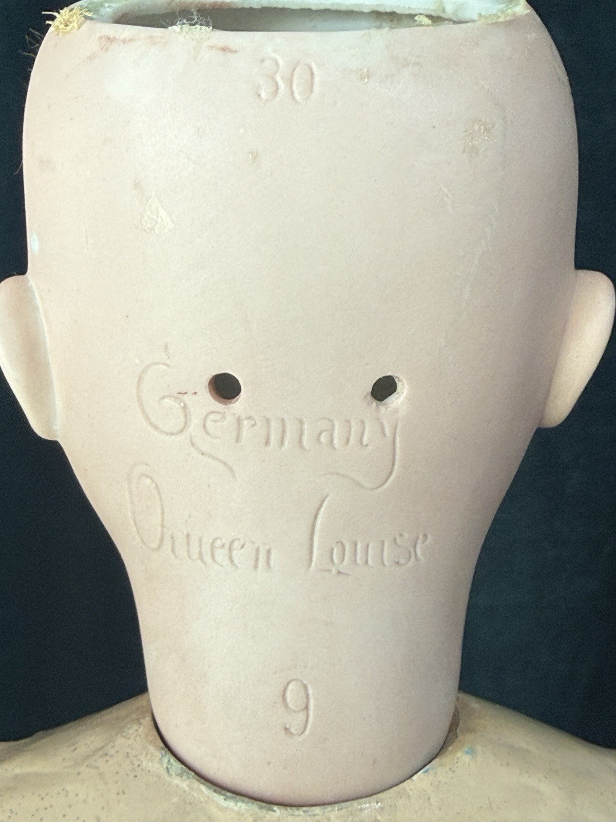 Antique German Queen Louise Doll Bisque Head Composition Body 24” Doll