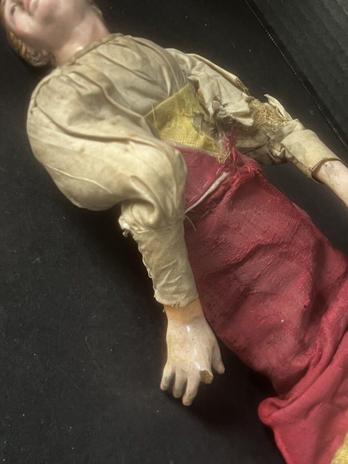 Antique Original Late 18th Century 14 1/2”  Neapolitan Crèche Figure Doll