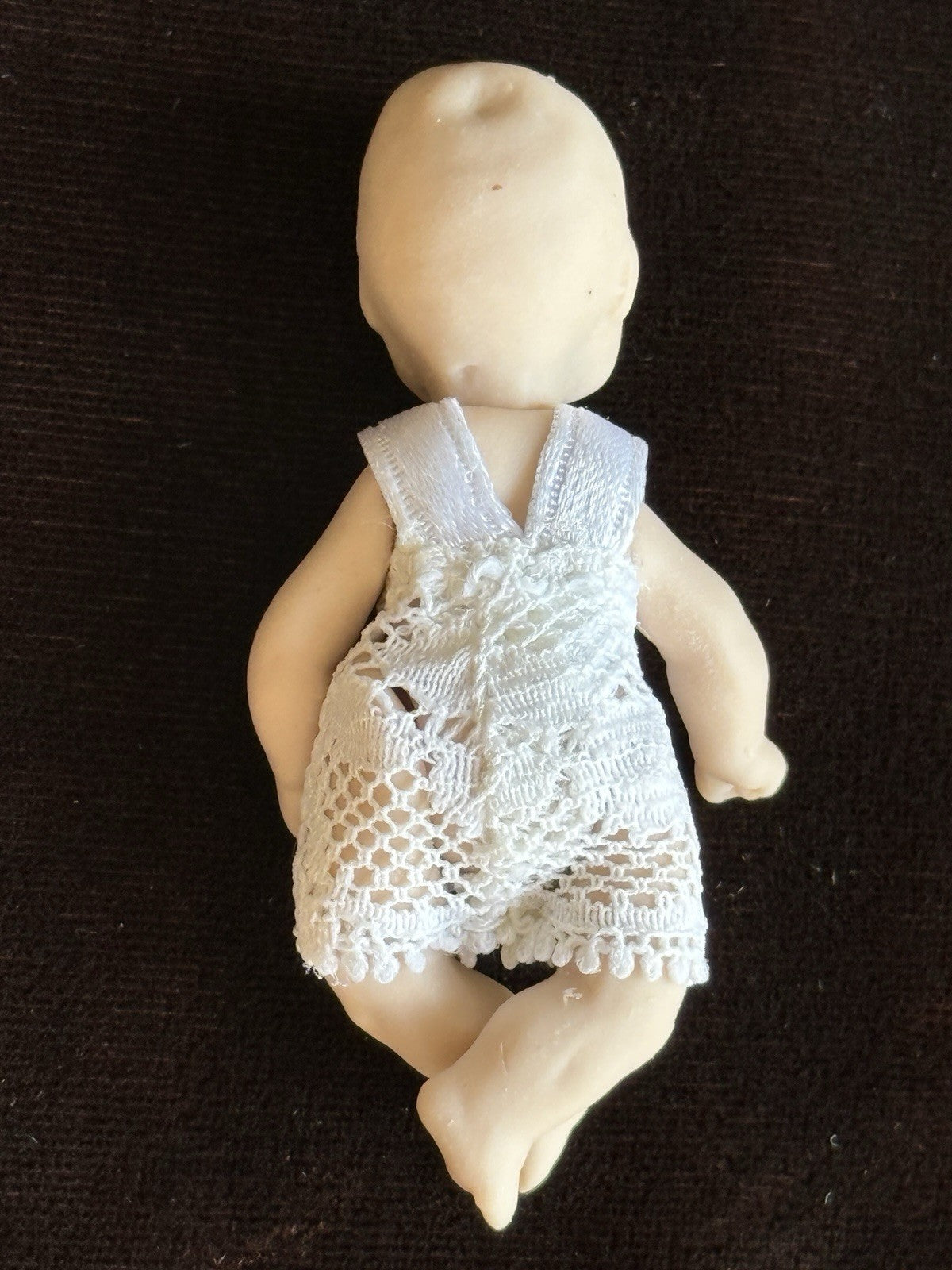 Lot of Miniature Dollhouse Buggy and Porcelain Baby Doll