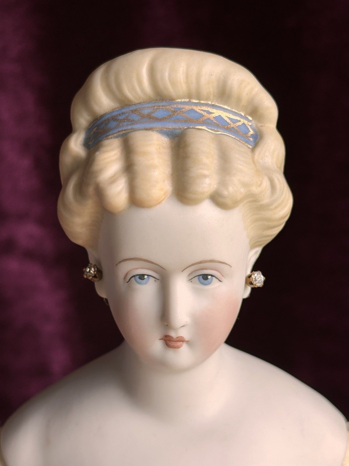 Vintage Artist 16” Reproduction of Antique German Parian Doll Pierced Ears