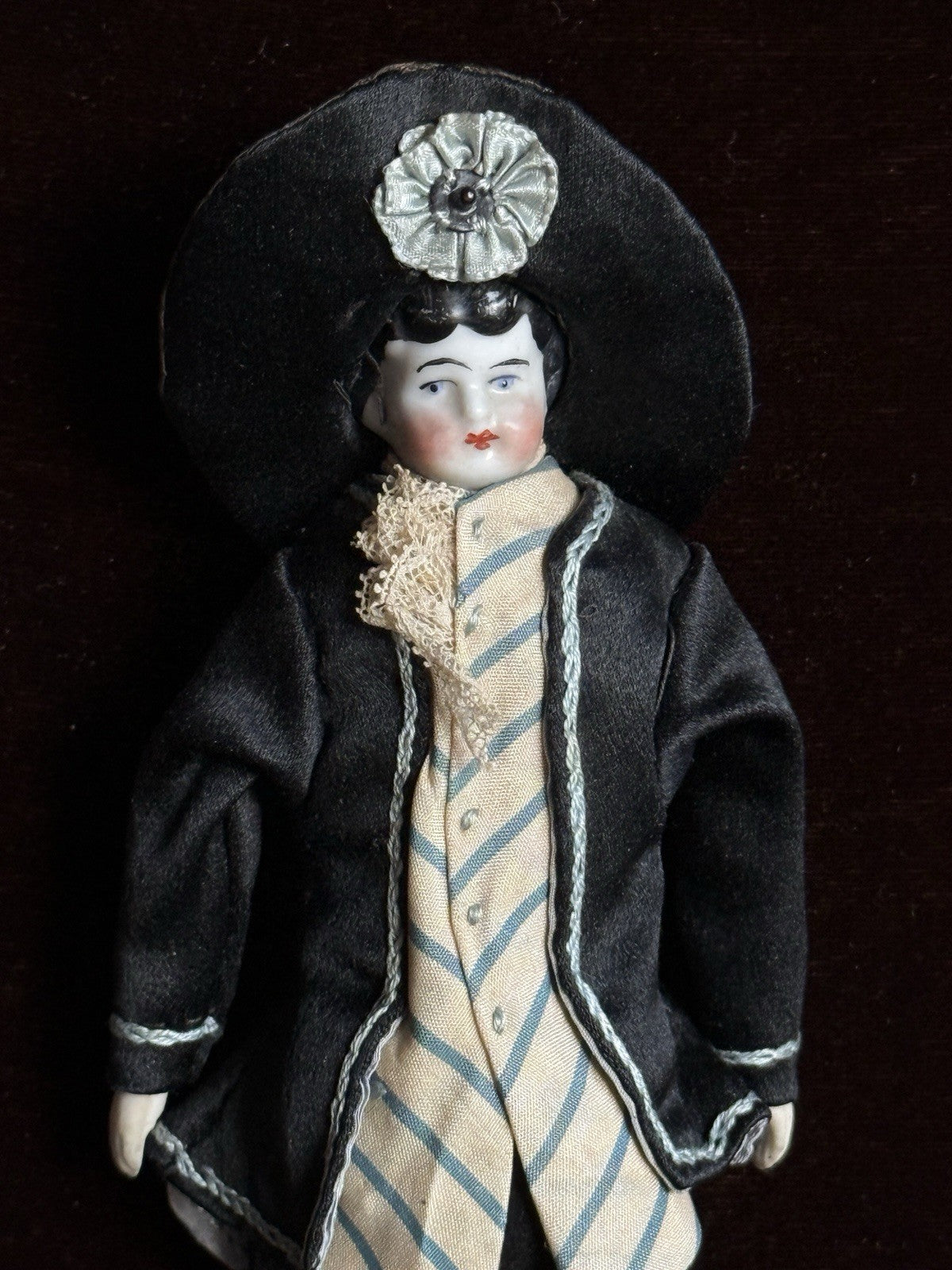 Antique German 8” Male Low Brow China Head Doll