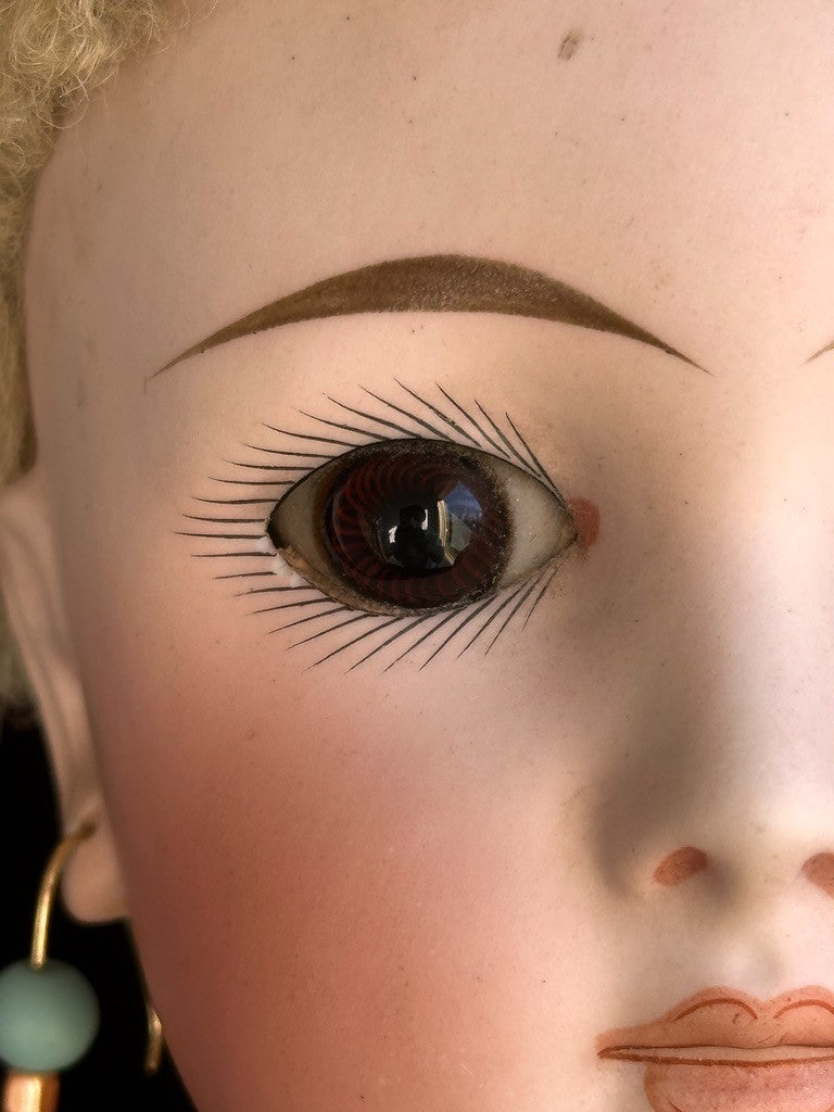 Antique German 20.5” Sonnenberg 117 Belton Type Closed Mouth Bisque Head Doll