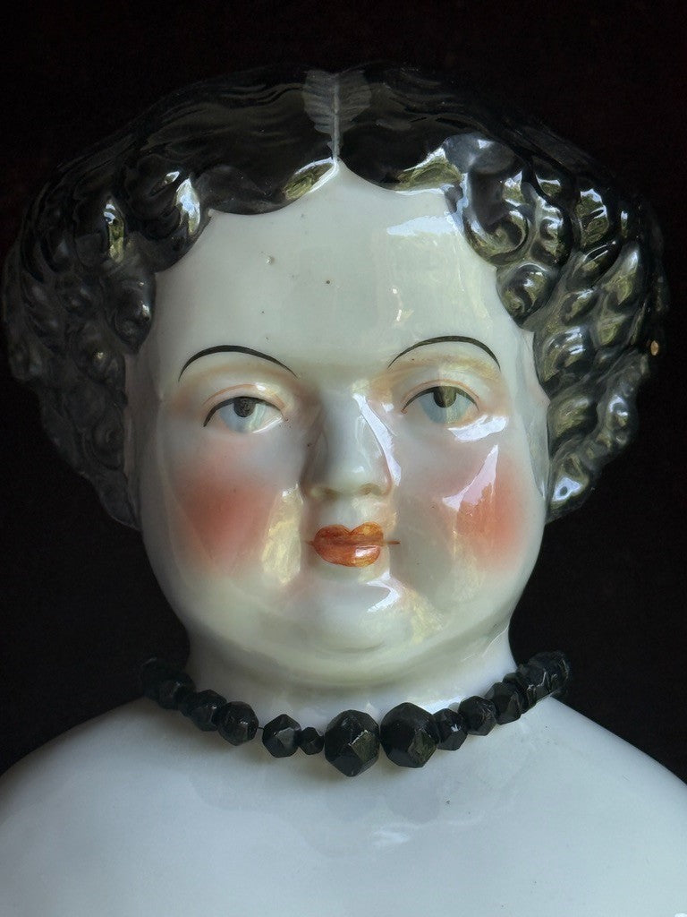 Large Vintage 28” Flat Top Brunette China Head Doll Made in Japan