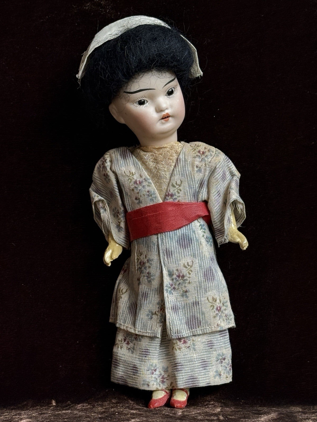 Antique German 8.5” Schoenau & Hoffmeister 4900 Oriental Asian Bisque Head Doll