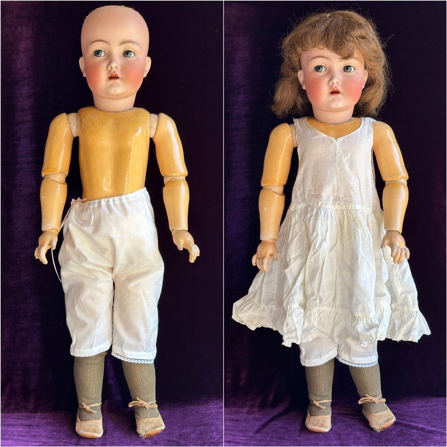 Antique German 29” Halbig Reinhardt 117 n Mein Liebling Flirty Eyes Bisque Doll