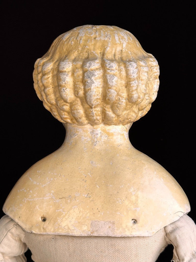 Antique German 24” Müller & Strassburger (?) Papier Mache Doll