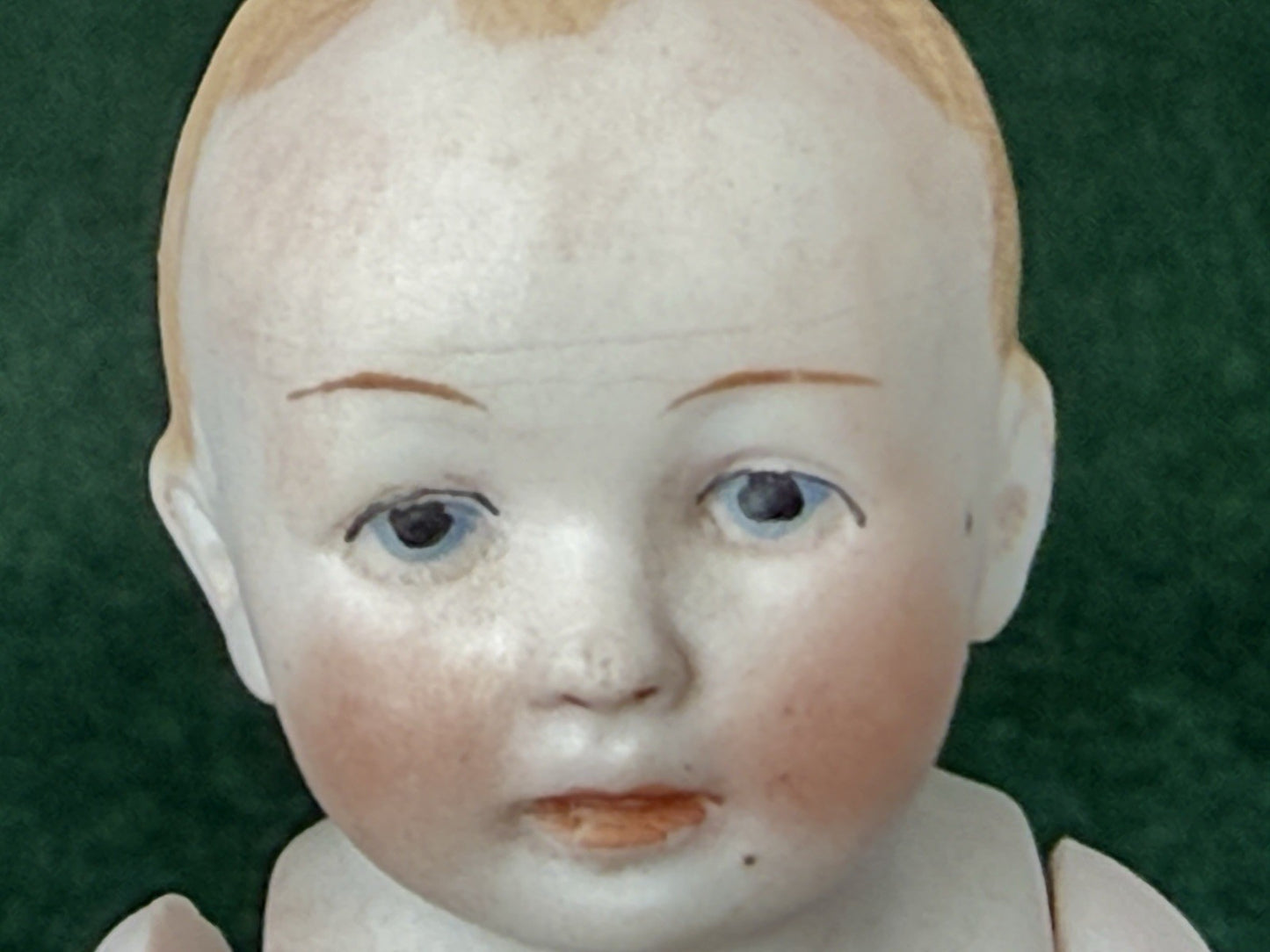 Antique German 4.5" Hertwig (?) Miniature All Bisque Baby Doll Molded Diaper