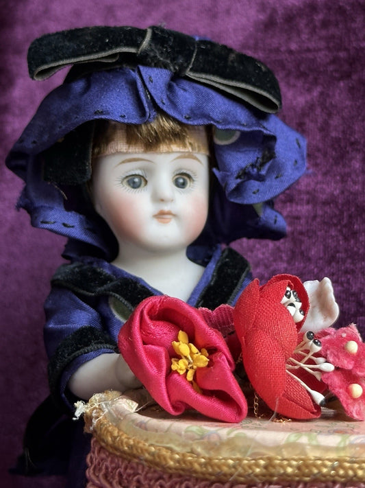 Antique German 5” Kestner 130 All Bisque Mignonette Doll Open Closed Mouth