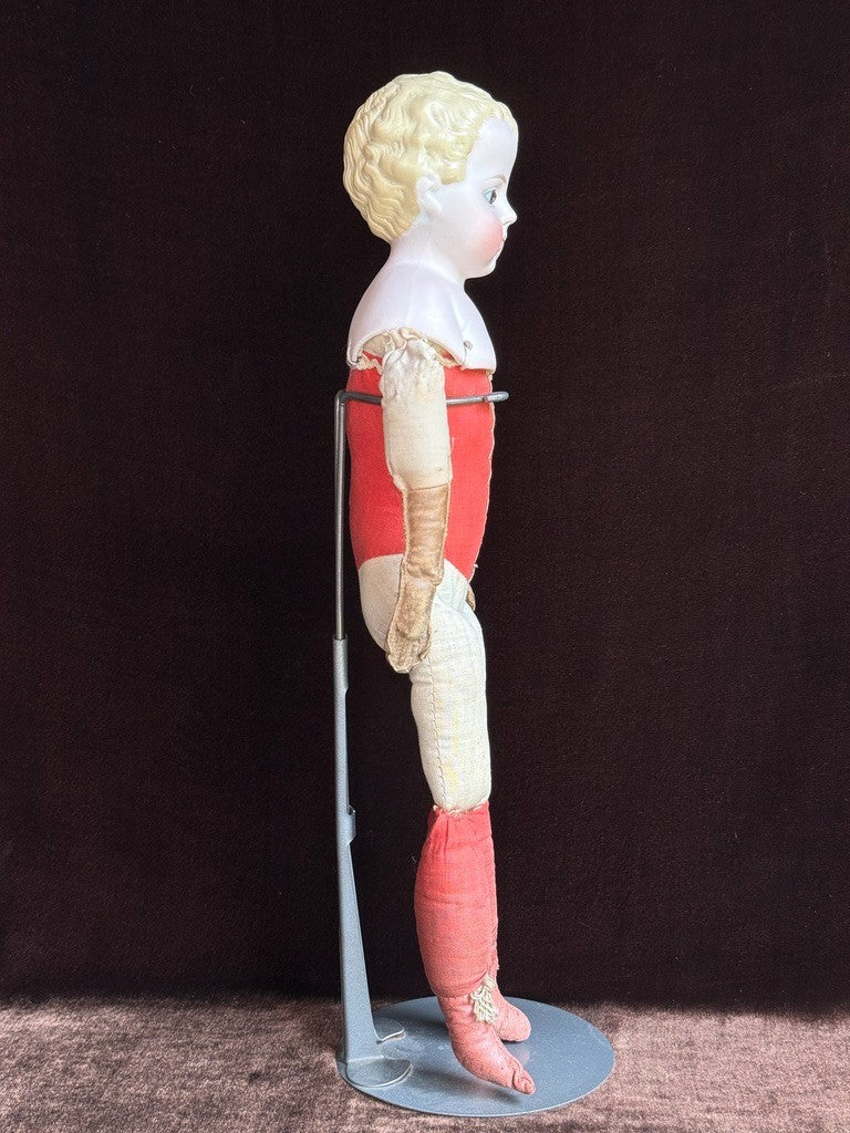 Rare Antique German 15” Alt Beck Gottschalck China Parian Bisque Doll Glass Eyes