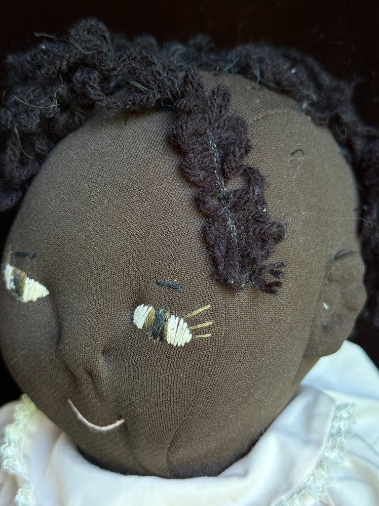 Lot of 2 Vintage Handmade Dark Complexion Cloth Folk Dolls
