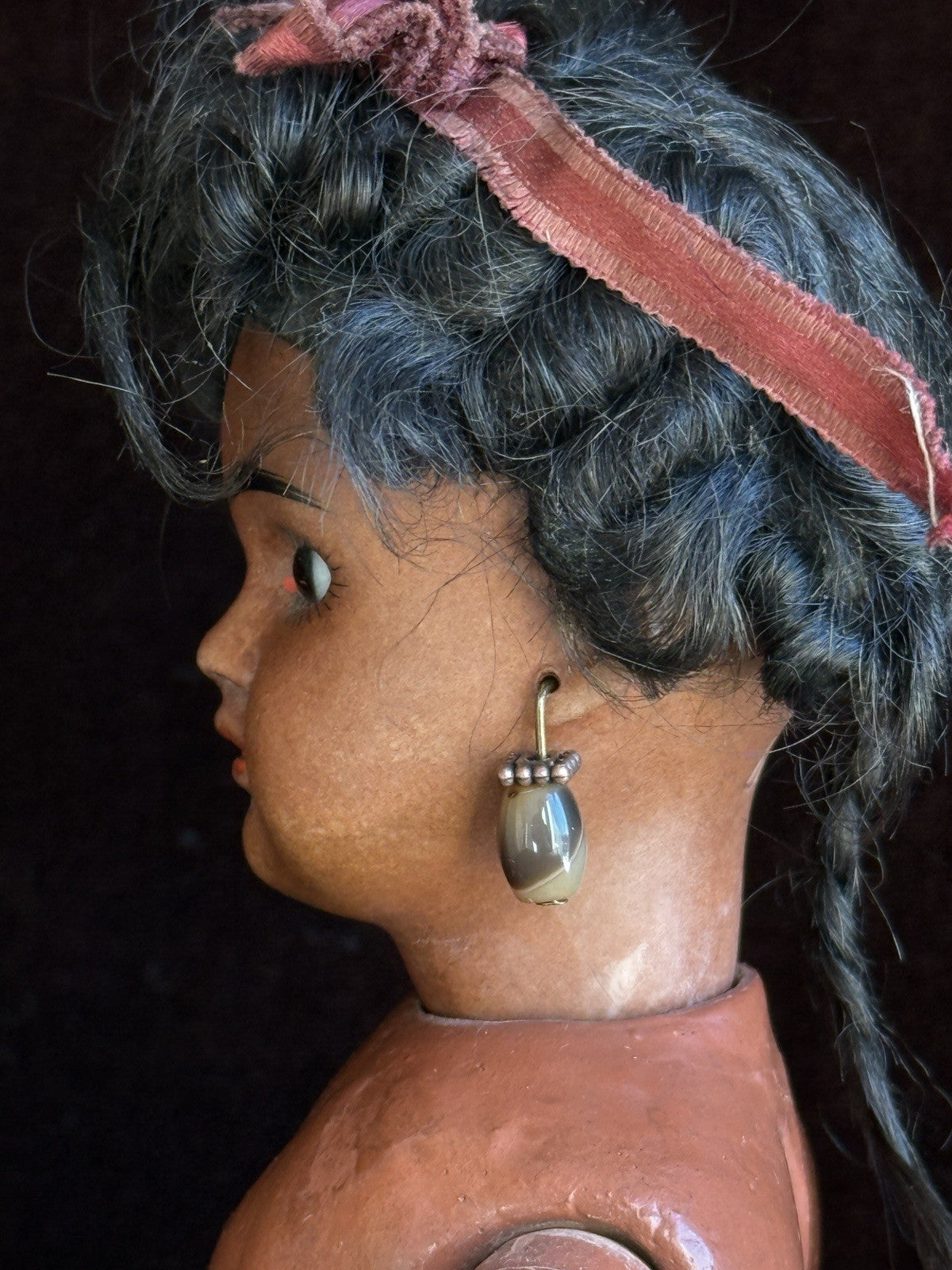 Rare Antique German 10.7” Bahr & Proschild 277 Dark Complexion Bisque Head Doll