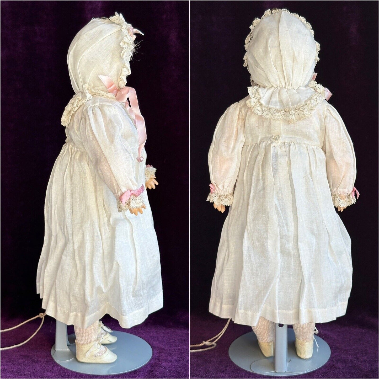 Antique German 14” Carl Bergner 3-Faces Multifaceted Bisque Head Doll