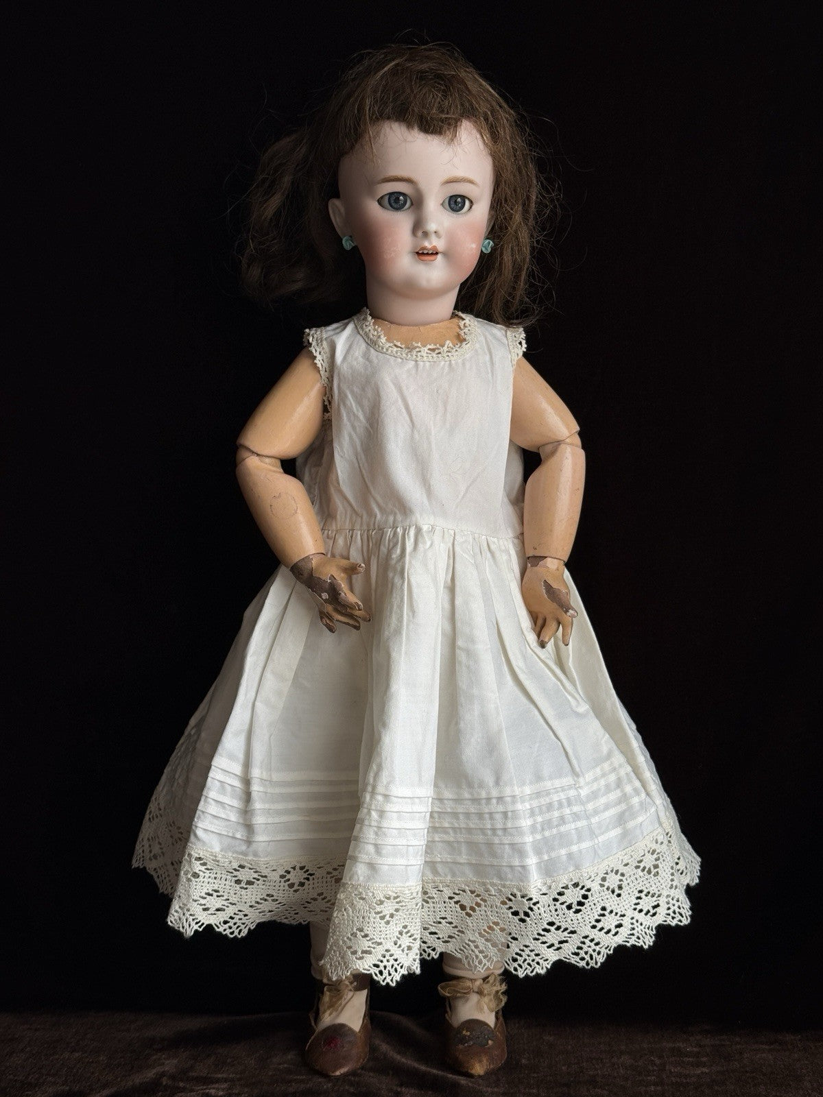 Antique German French 21.5” Tete Jumeau Simon Halbig Dep Bisque Head Doll