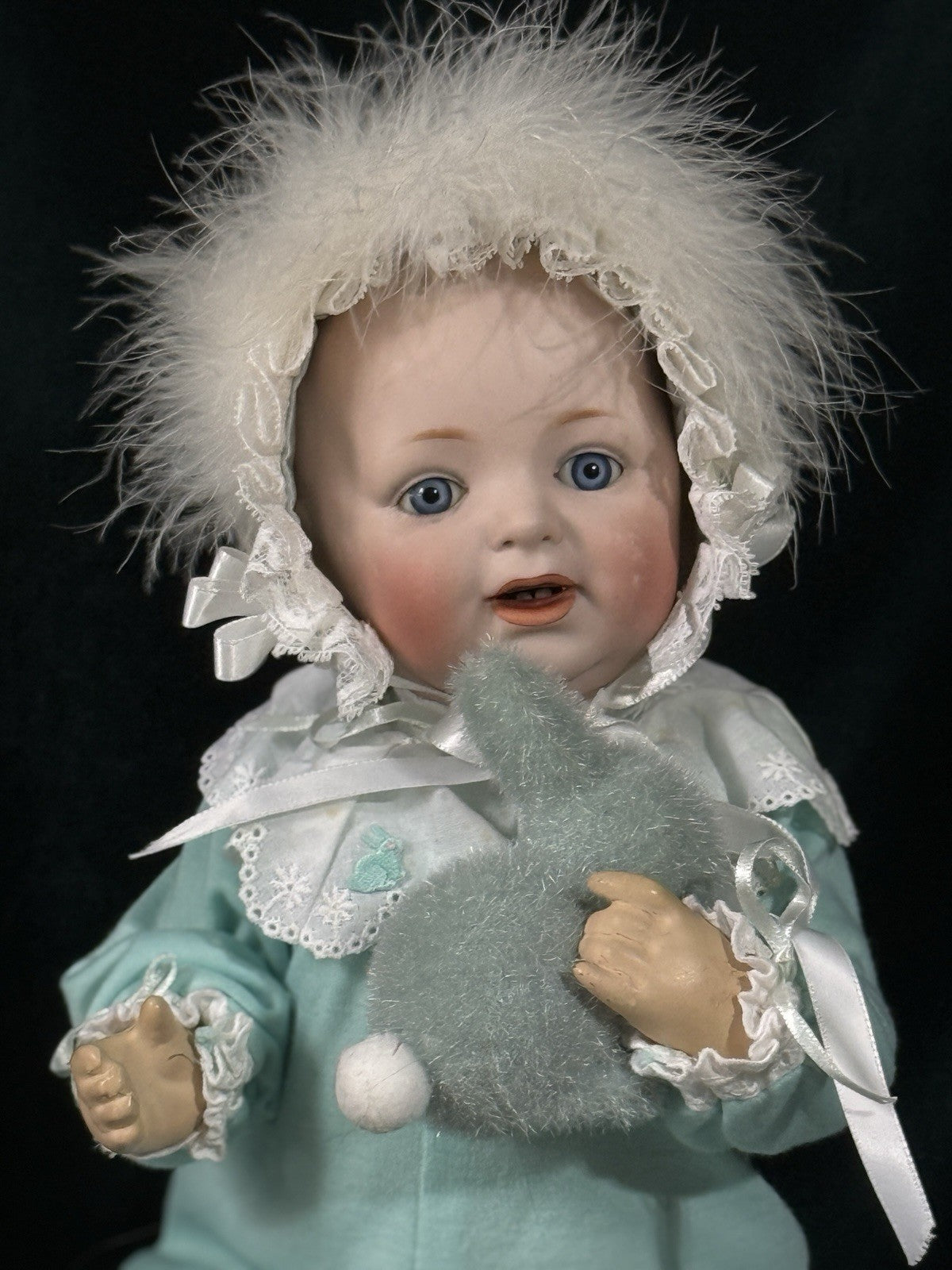 Antique J.D. Kestner German Bisque Character Baby Doll 16" Solid Dome
