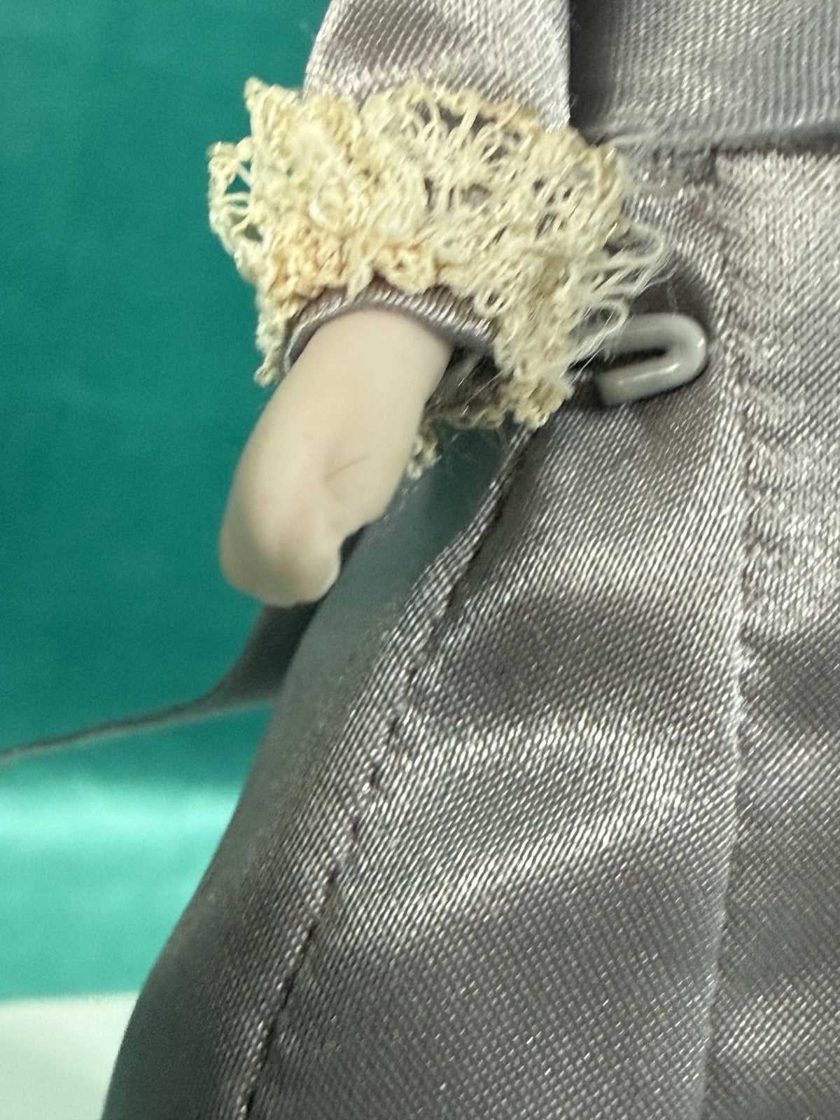 Porcelain/Cloth Reproduction Of Miniature Dollhouse 6” Lady Doll