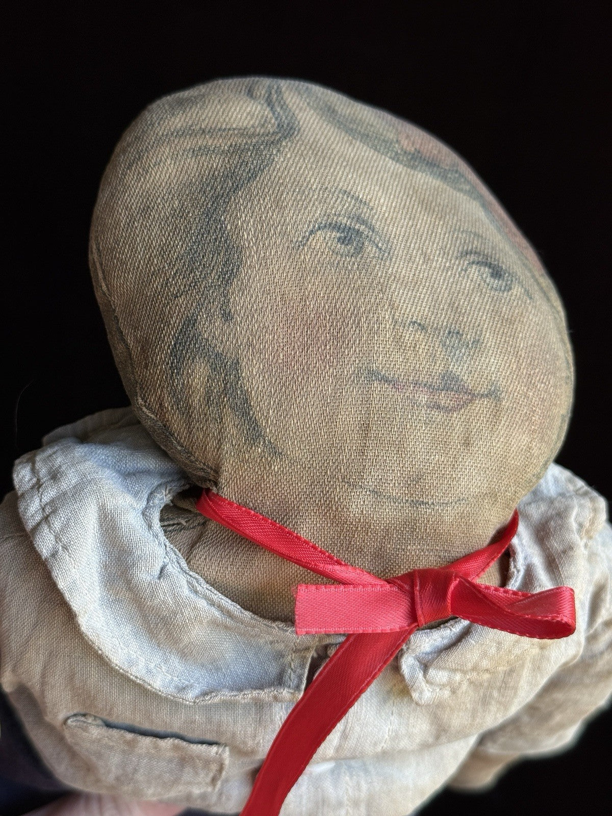 Antique American 20.5” Art Fabric Lithograph Cloth Rag Doll – Doll