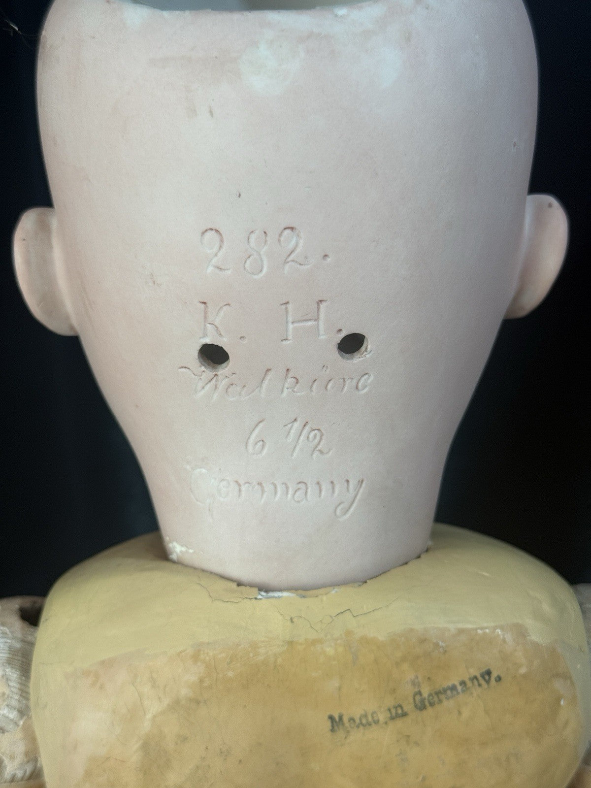 Antique German Kley Hahn Walkure 30” Doll Bisque Head Composition Body