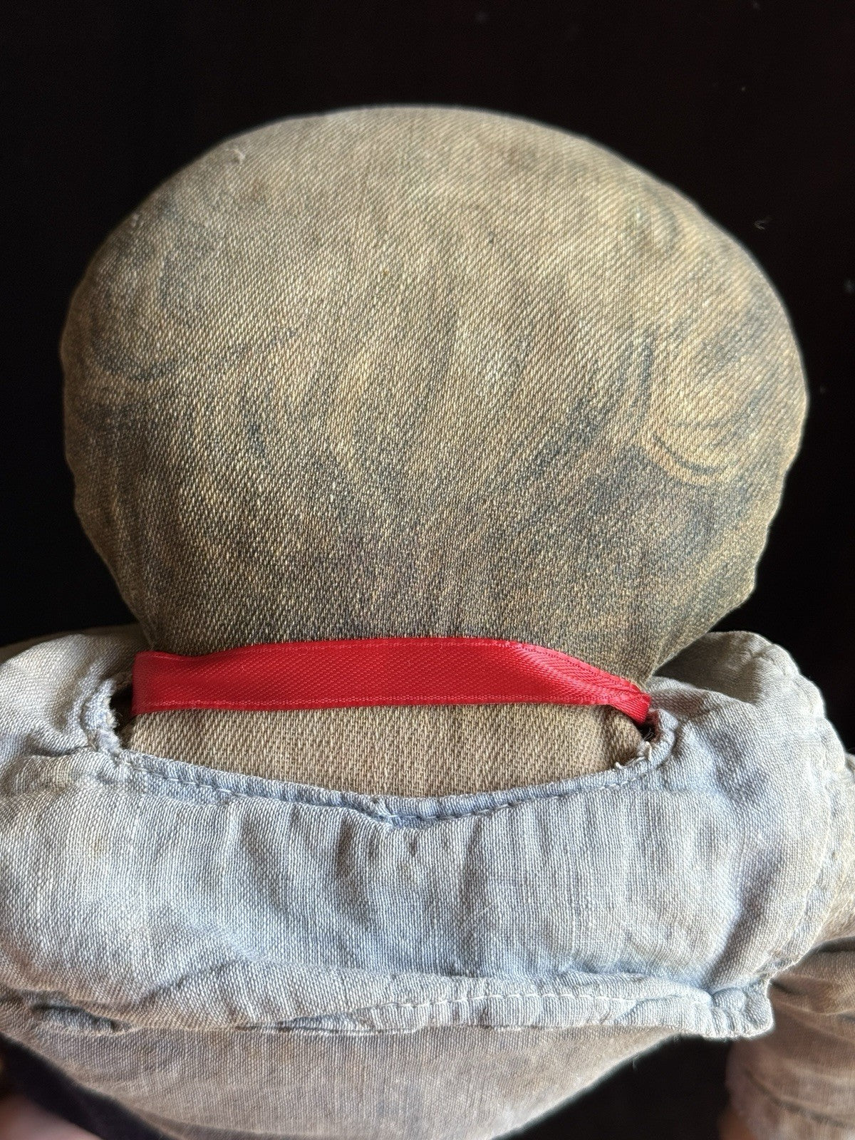 Antique American 20.5” Art Fabric Lithograph Cloth Rag Doll