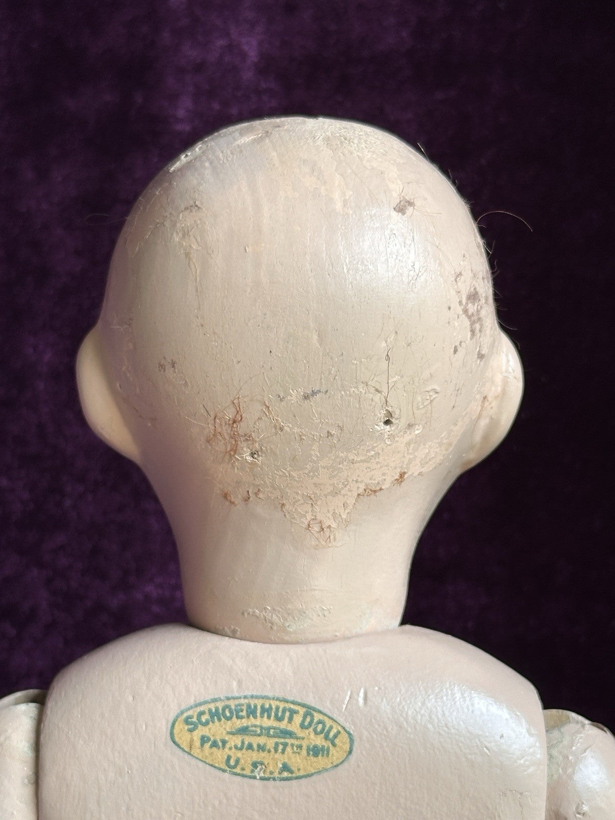 Antique American Schoenhut 16" Wooden Jointed Boy Doll