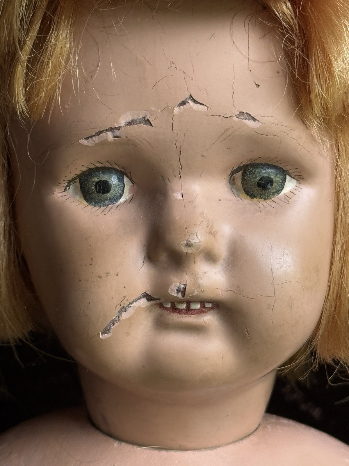 Antique American 17” Schoenhut Wooden Jointed Miss Dolly Doll