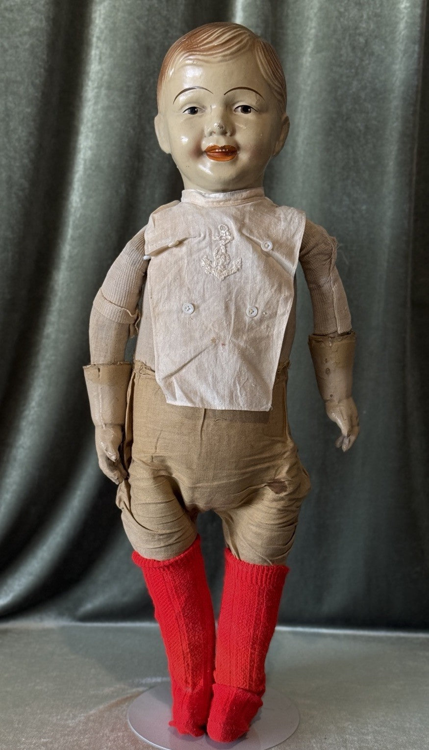 Antique American 1918 Butler Brothers 31” Carnival Boy Composition Doll