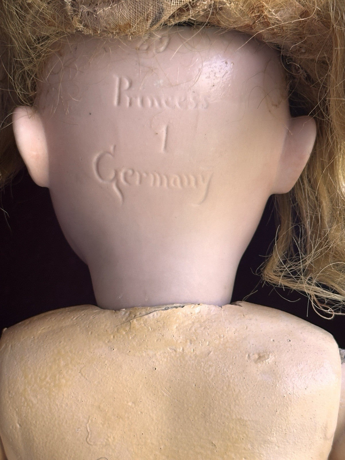Antique German Armand Marseille 23” Princess Doll Bisque Head Composition Body