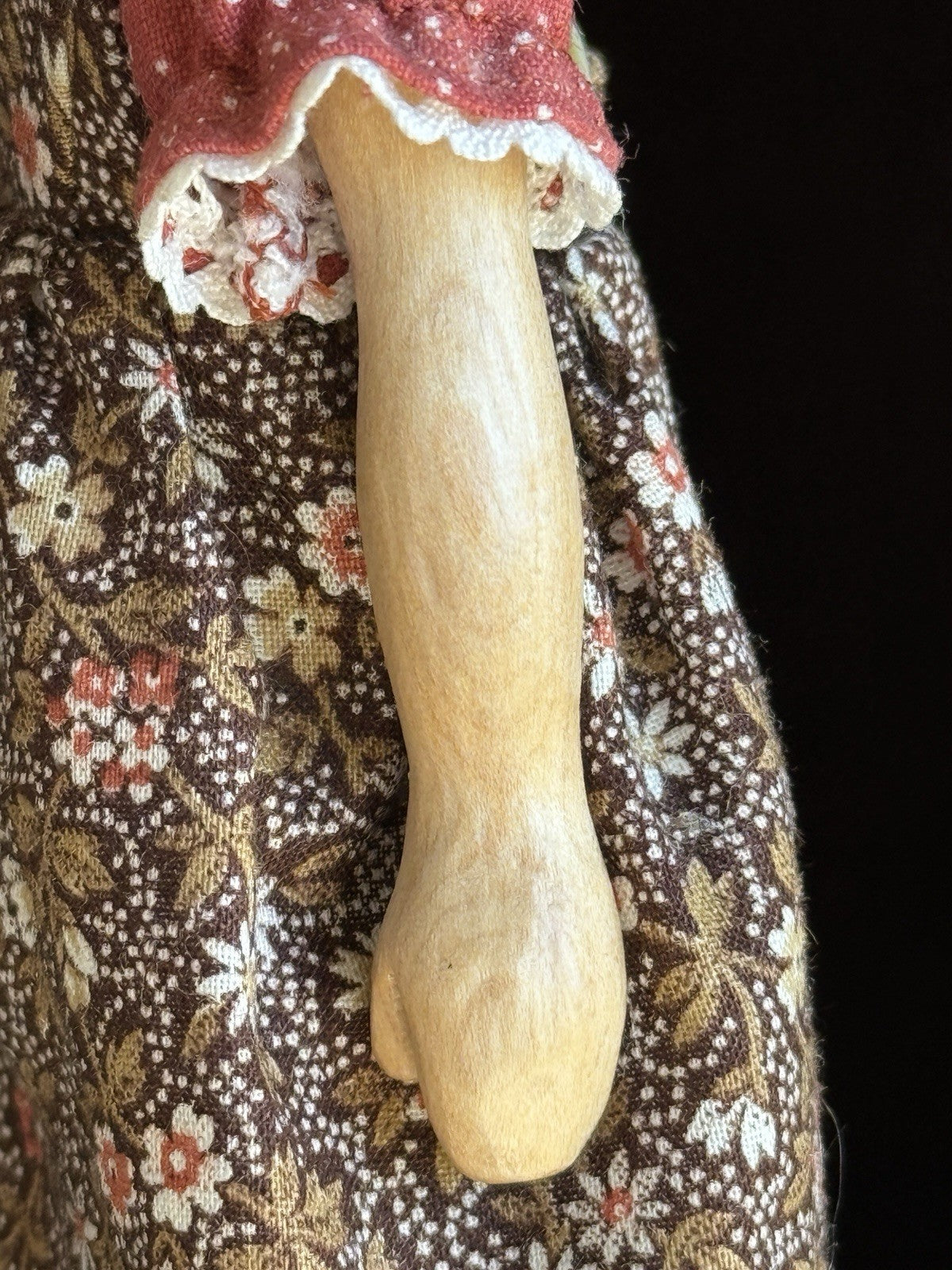 Vintage Judy Brown Hitty 6.25” Wood Carved Doll
