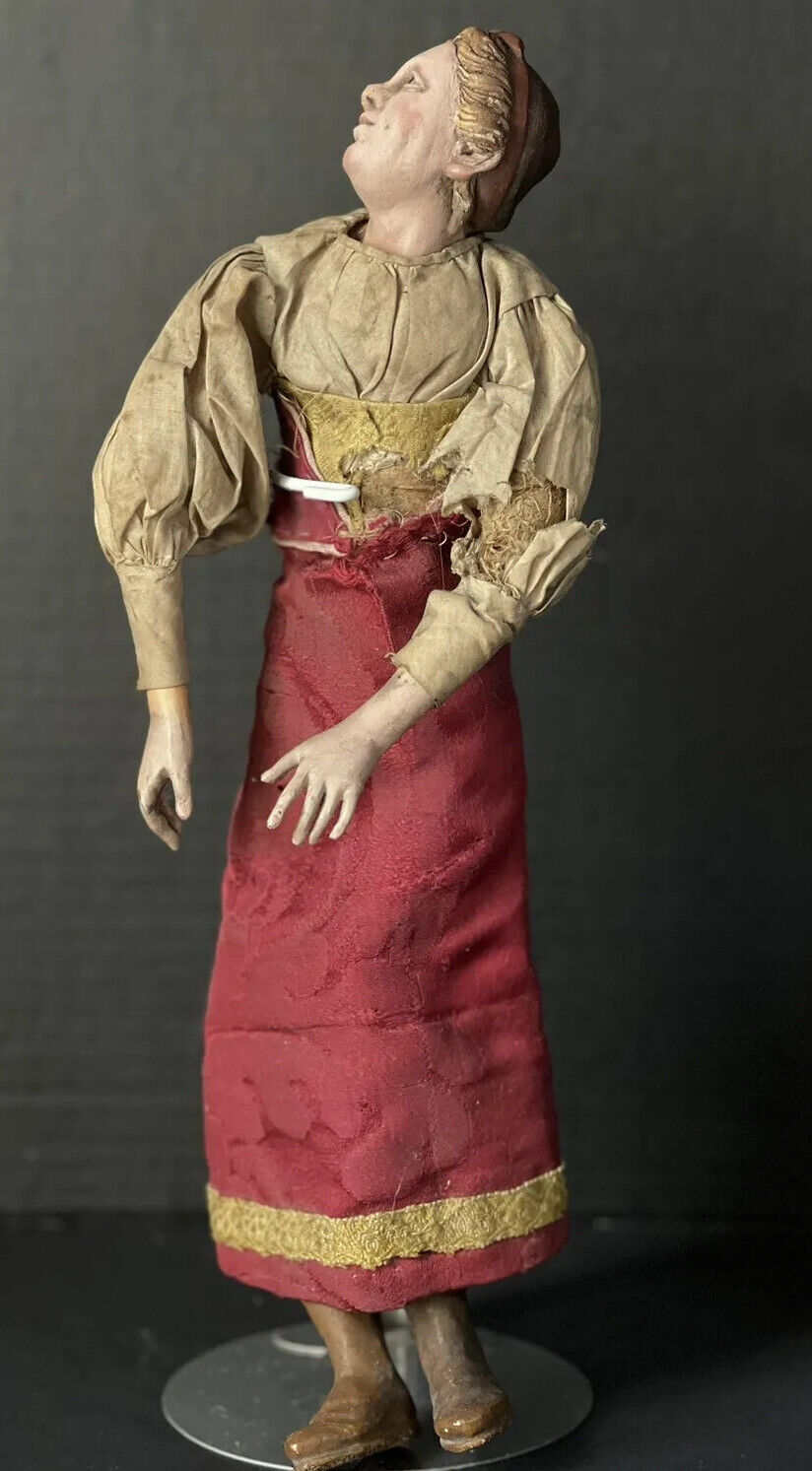 Antique Original Late 18th Century 14 1/2”  Neapolitan Crèche Figure Doll