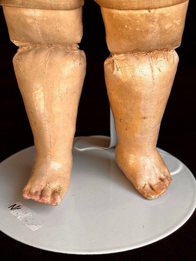 Tiny Antique American Martha Chase 12" Oil Painted Cloth Baby Doll