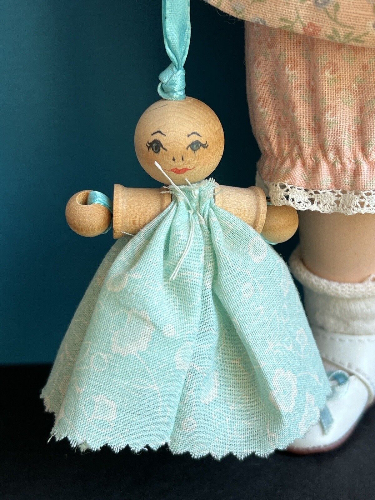 Collectible Signed 12” Wooden Carved Painted Doll by Janci Dolls