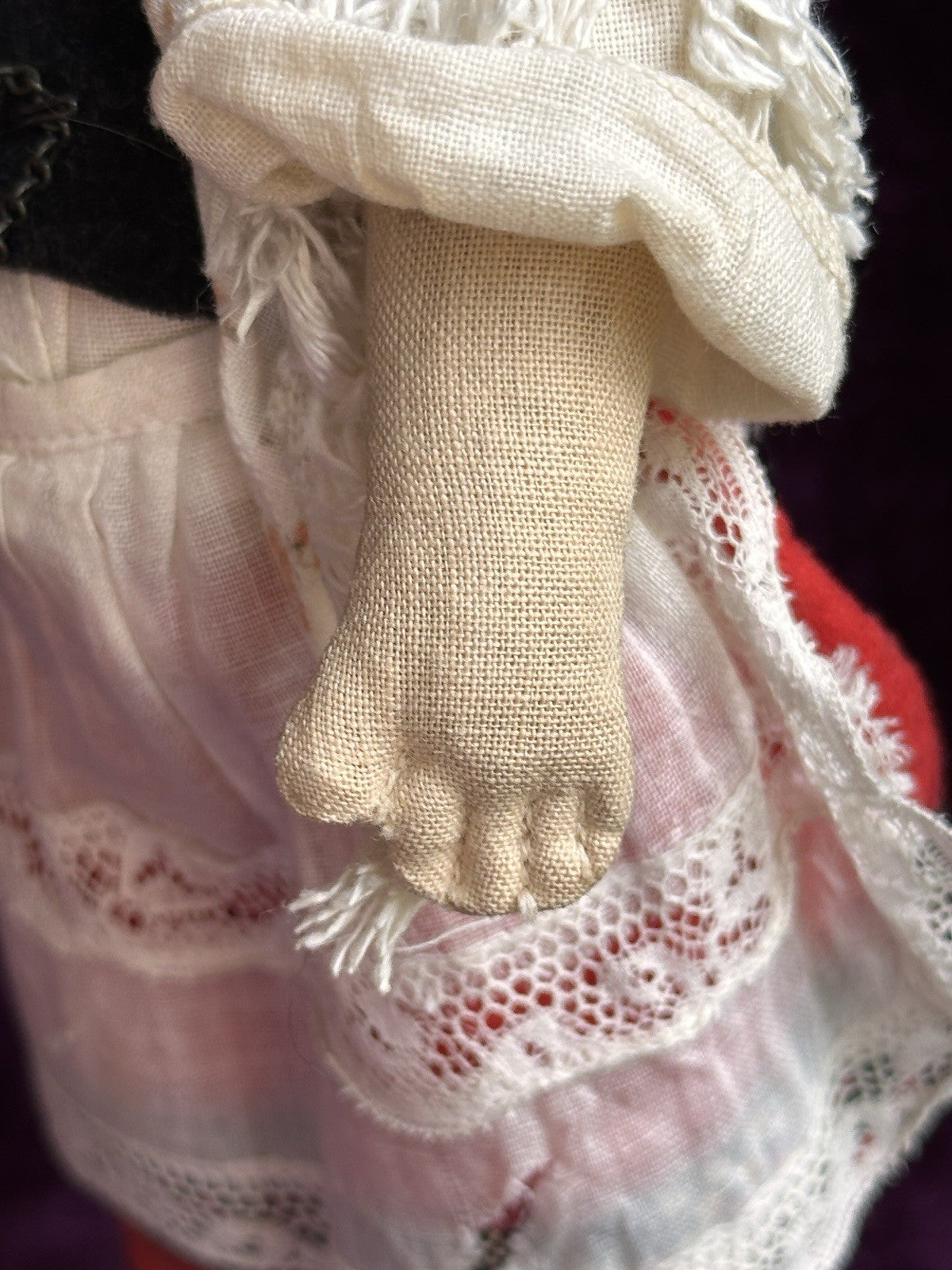 Lot of 2 Antique German 10” Gebruder Bing Cloth Boy and Girl Dolls