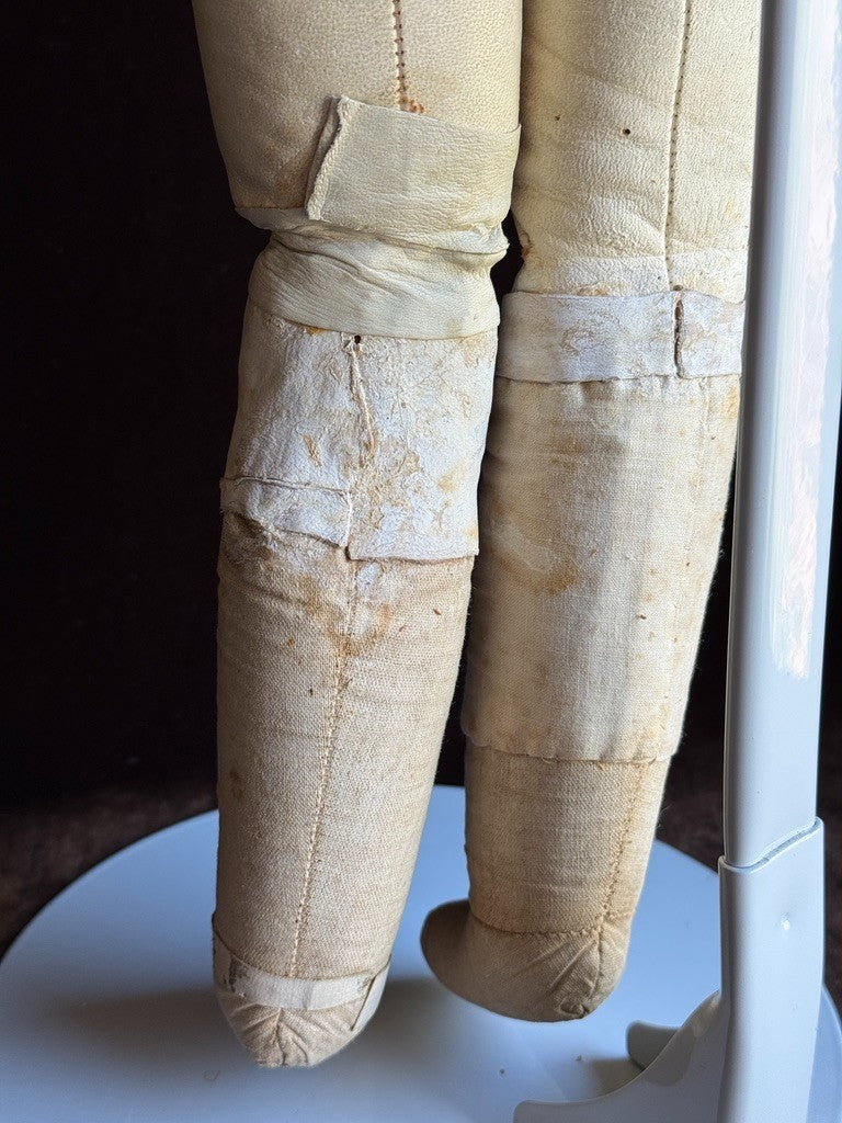 Antique German 26” Early Kestner Alphabet Turned Head Bisque Shoulder Head Doll