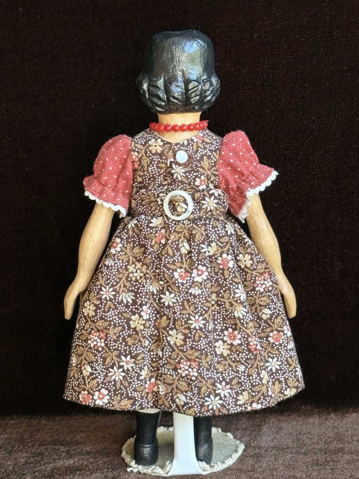 Vintage Judy Brown Hitty 6.25” Wood Carved Doll