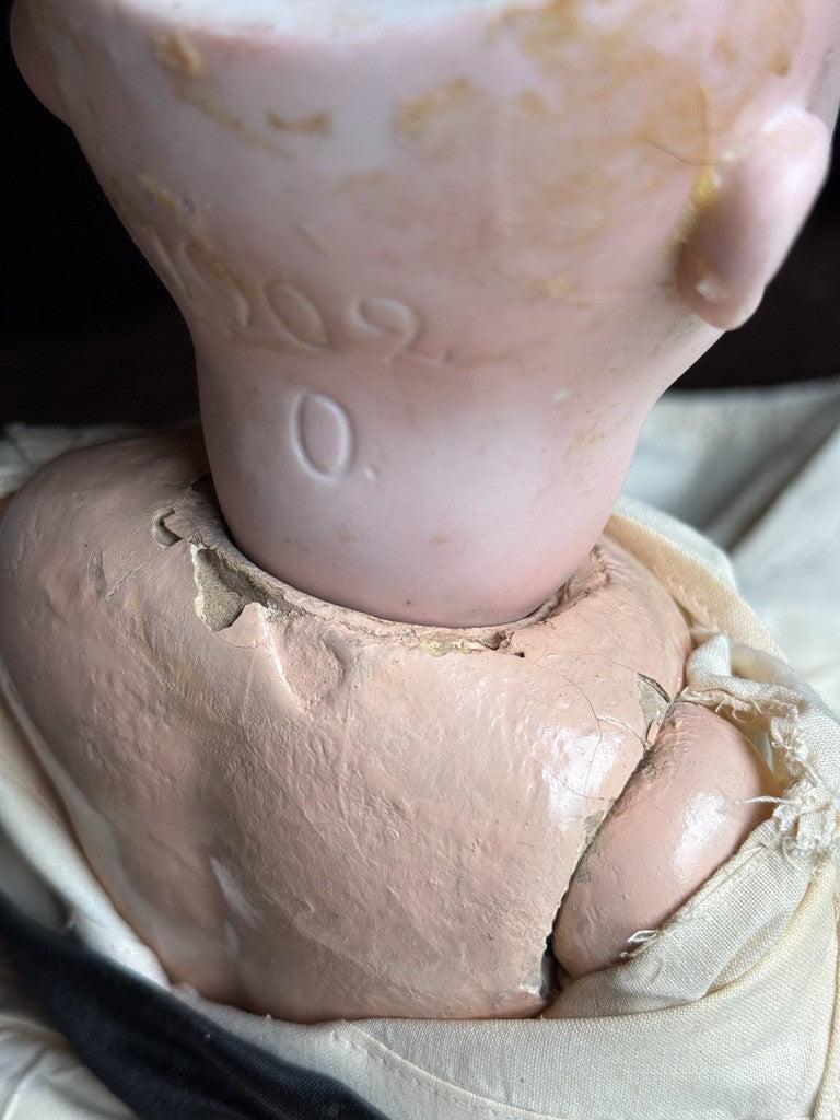 Unidentified 19" Antique German (?) 1902 Bisque Head Doll