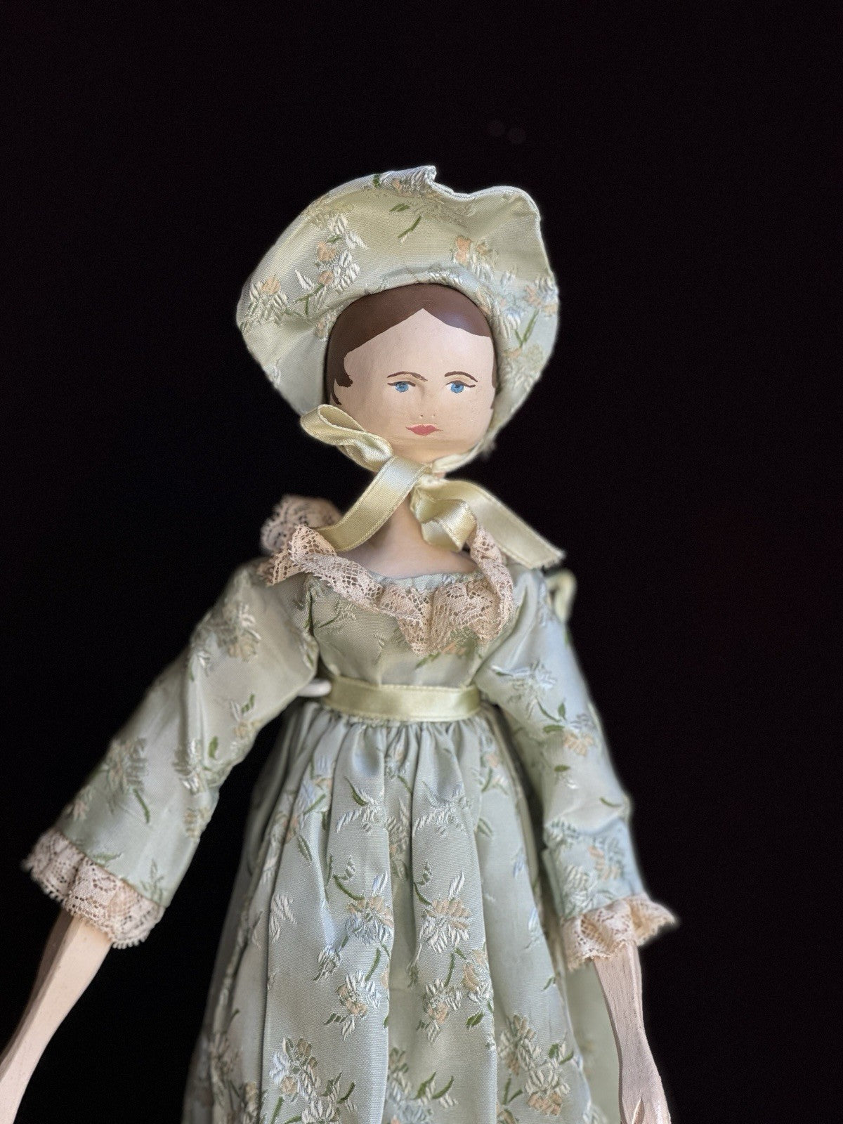 Hand-Carved 16.5” Peg-Jointed Grodnertal Style Wooden Reproduction Doll