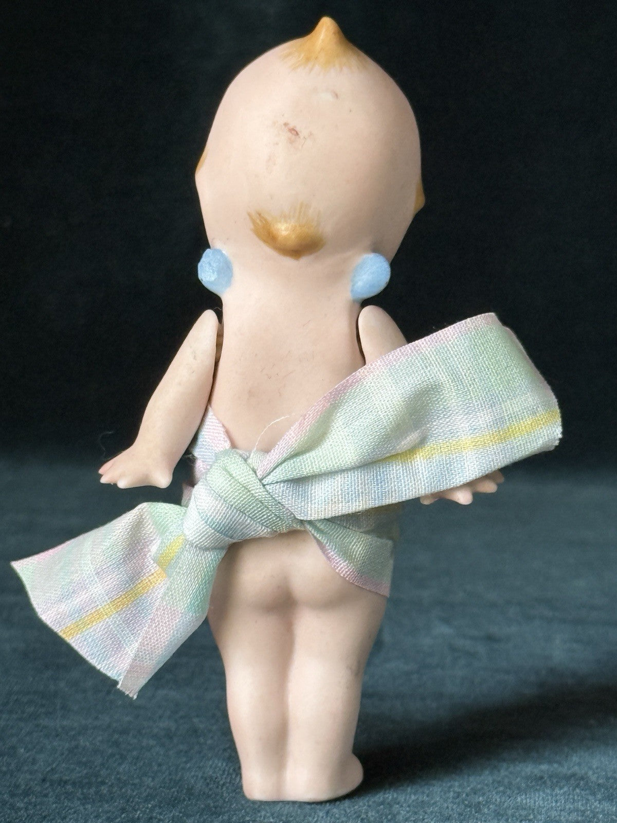 Reproduction Of Antique German All-Bisque Kewpie 4 3/4” Doll Blue Wings