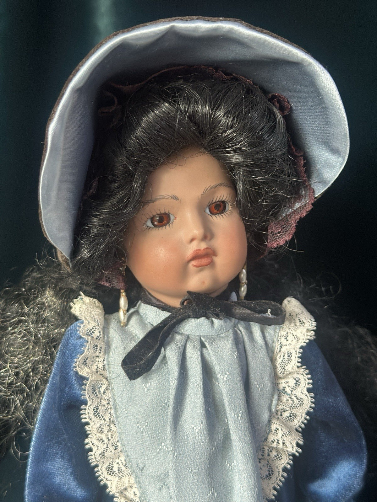 Vintage All Porcelain Reproduction of Antique French Bru Jne 13” Doll
