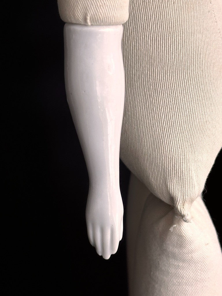 Large Antique German 27” Flat Top Highbrow China Shoulder Head Doll