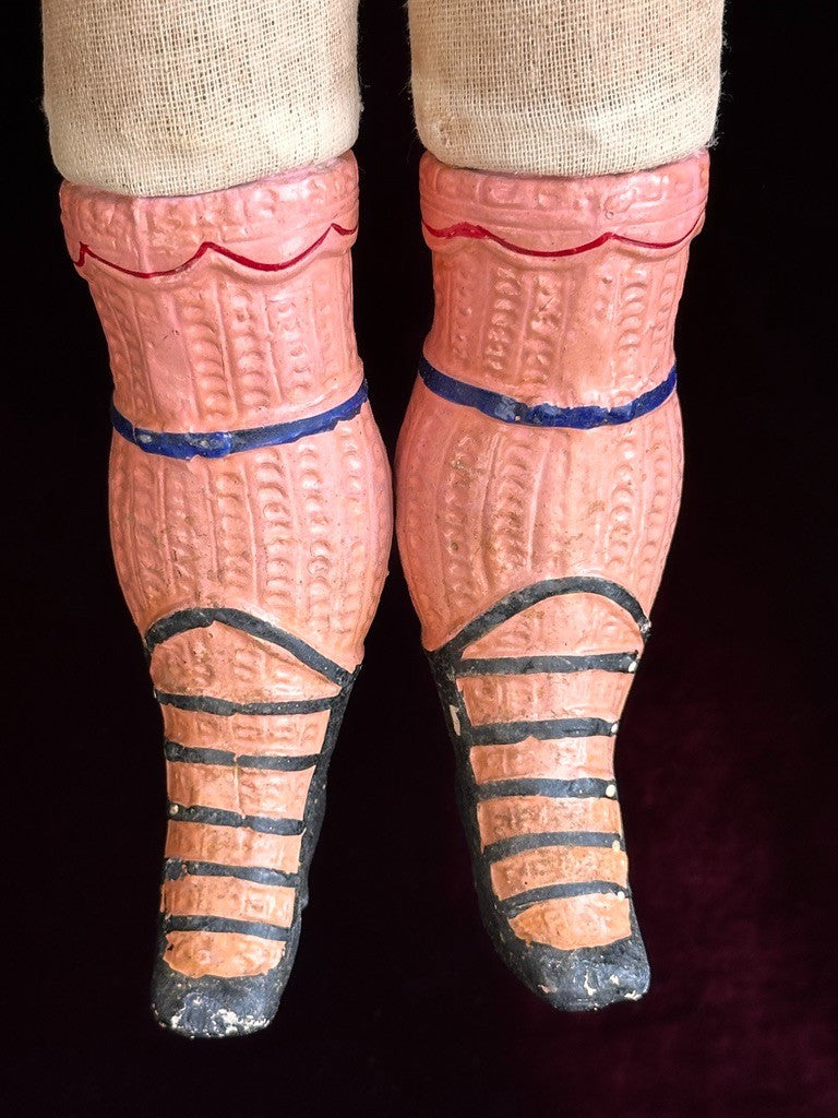 Antique German 26” Dressel Marked Holz-Masse Papier Mache Head Cloth Body Doll