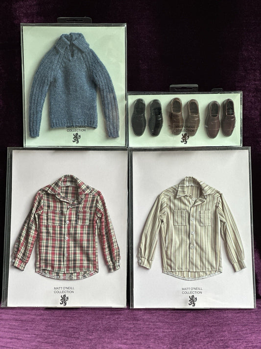 Lot of 4 Matt O'Neill Collection Male Tonner Doll Shirts Sweater Shoes NIB