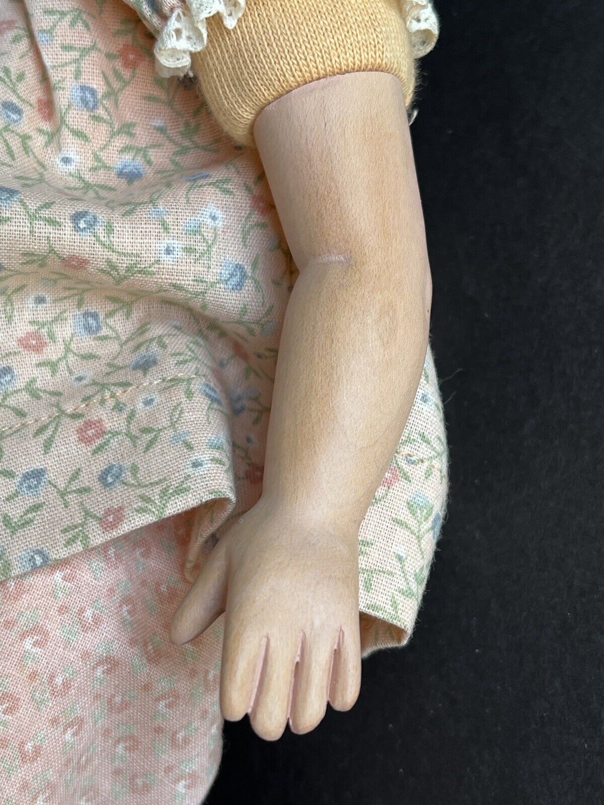 Collectible Signed 12” Wooden Carved Painted Doll by Janci Dolls