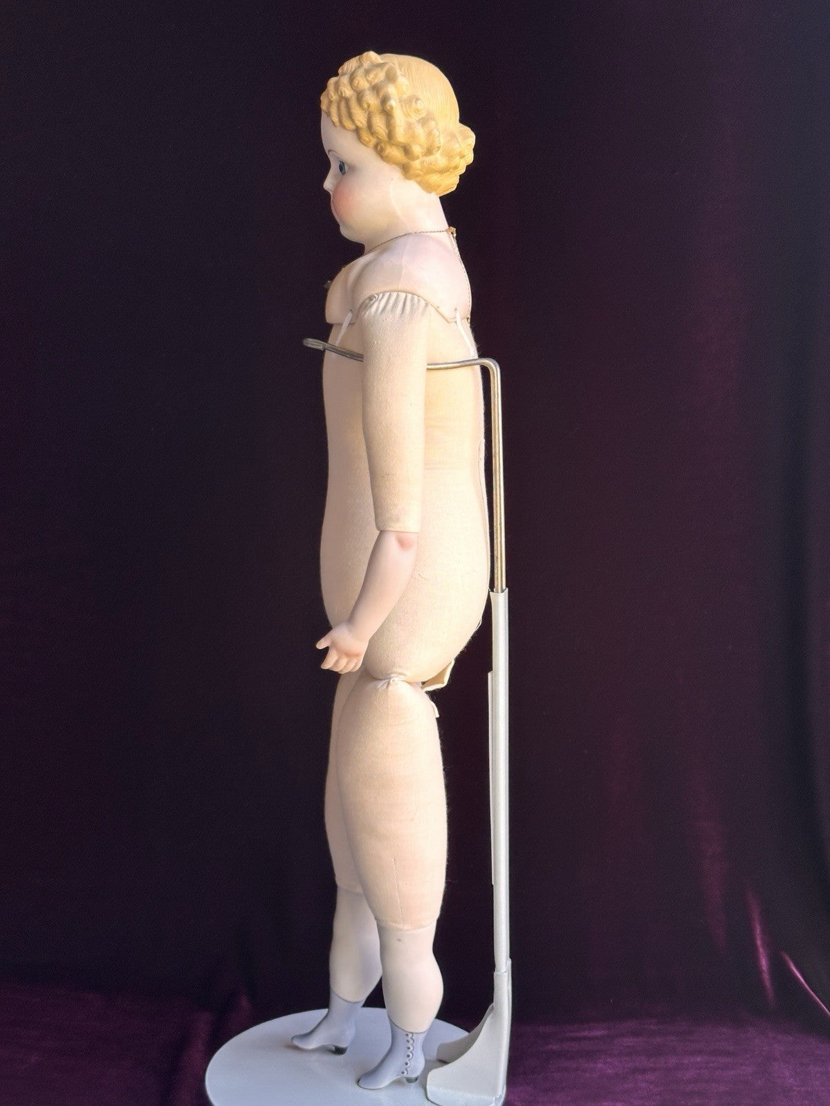 Large Antique German 26” ABG (?) Bisque Parian China Fashion Doll w/ Glass Eyes