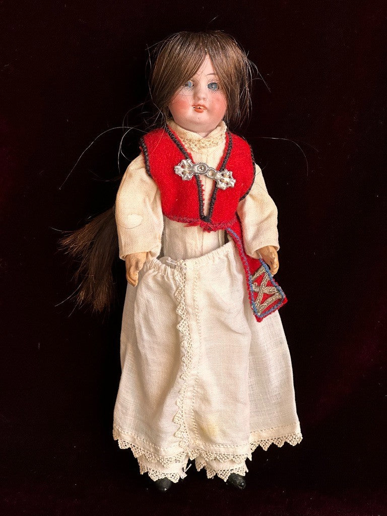 Antique German 8” Gebrüder Kuhnlenz 44-10 Bisque Head Doll