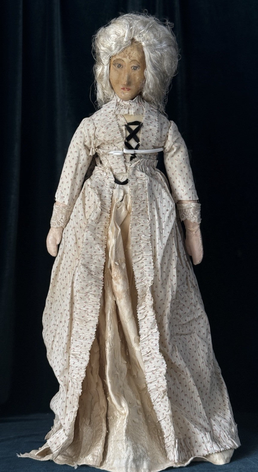 Unidentified Antique (?) Old Lady 26” Cloth/Leather Doll