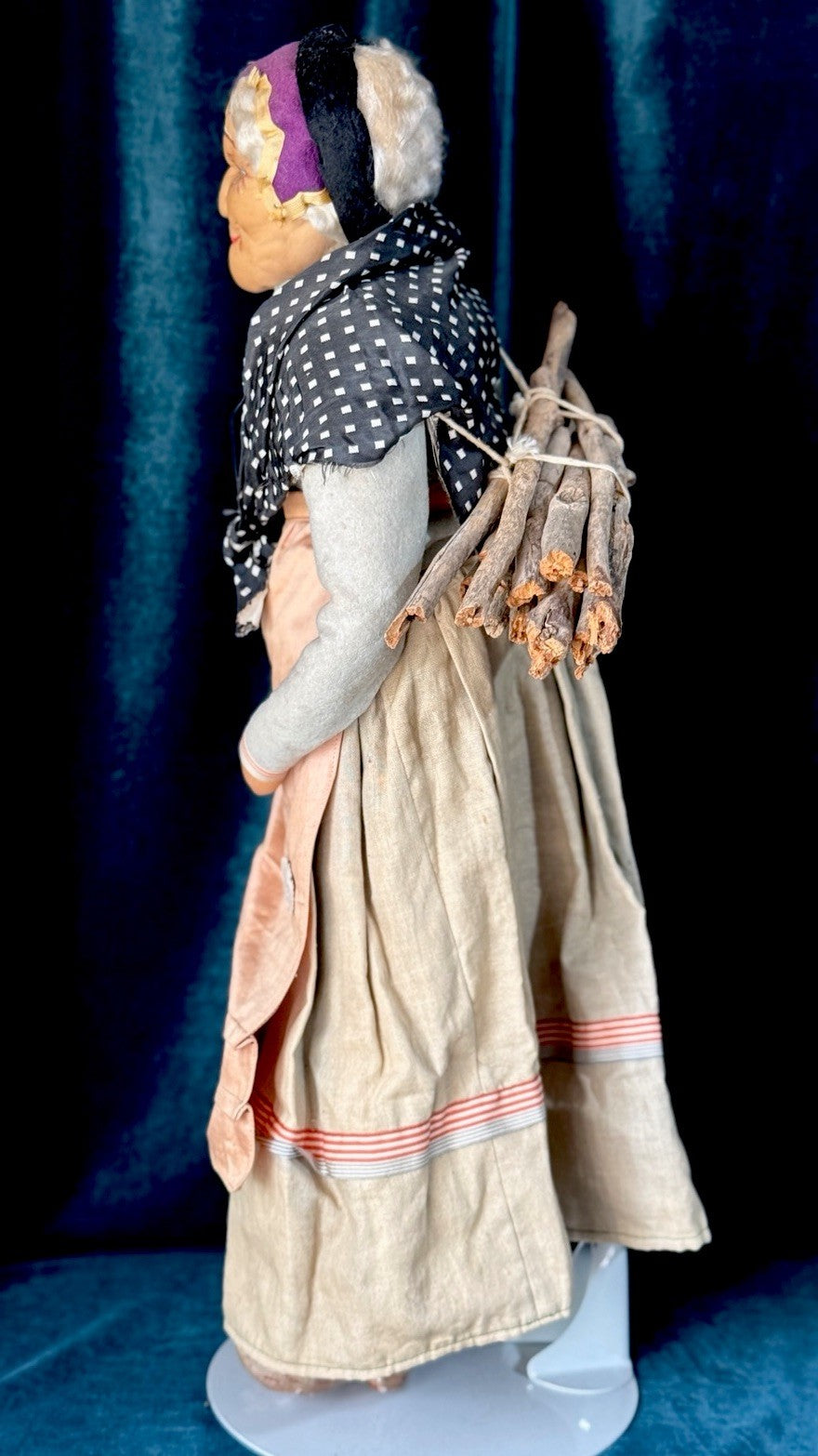 Antique 1940’s Large 23” French Ravca Cloth Doll With Tag