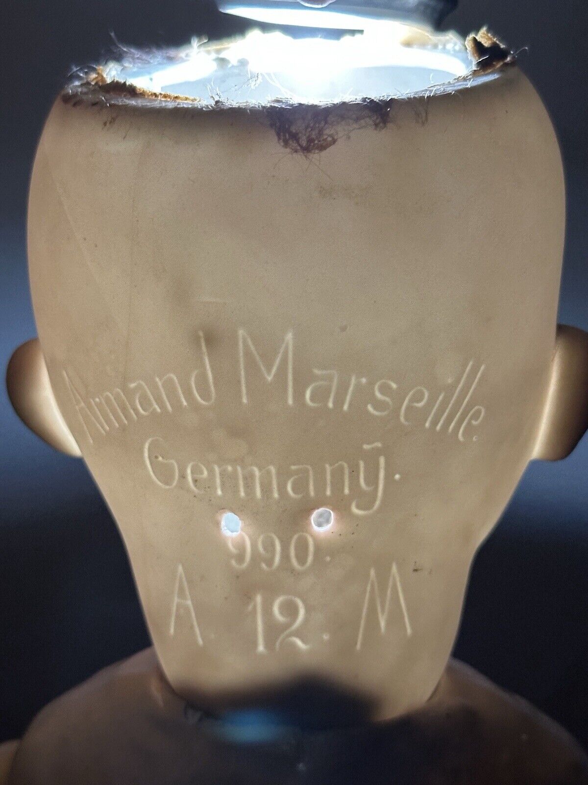 Large Antique German 23” Armand Marseille 990 Bisque Head Baby Doll