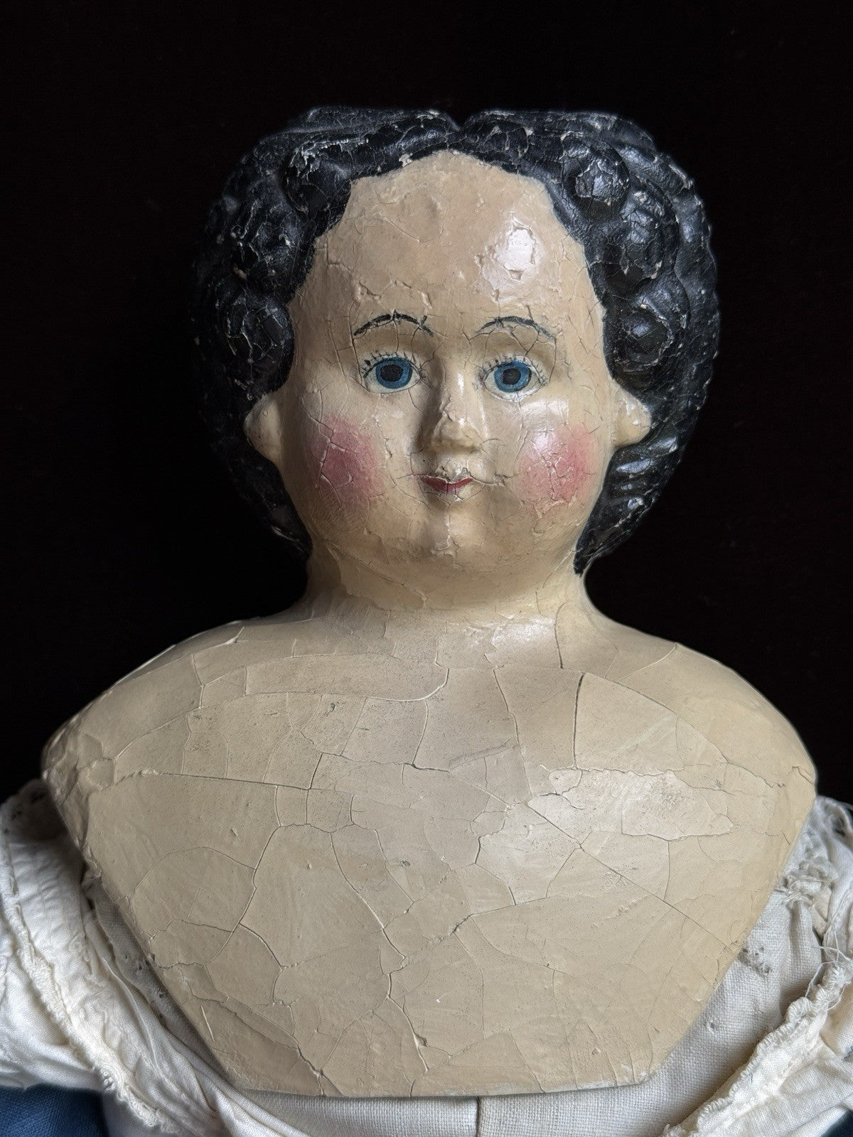 Antique American 26” Greiner Papier Mache Head #6 Doll Original Label