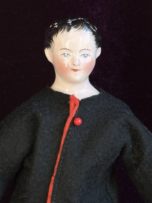 Antique Miniature 8.25” German/French Kinderkoff (?) China Head Child Boy Doll