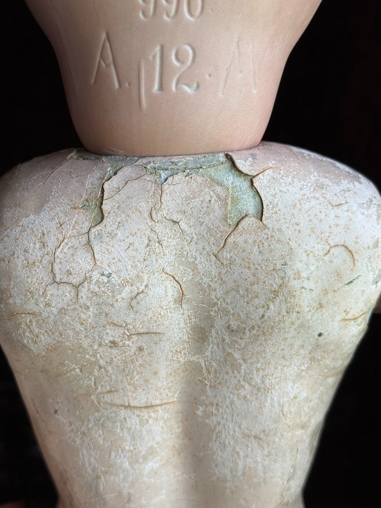 Antique German 25” Armand Marseille 996 Bisque Socket Head Toddler Doll