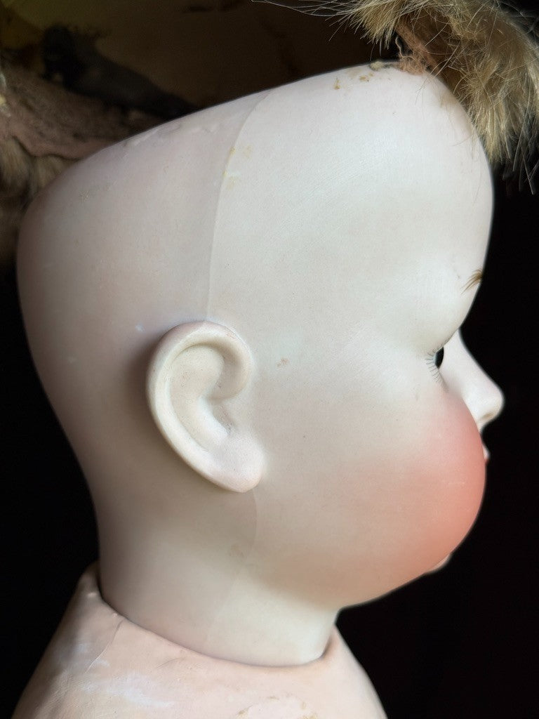 Lifesize Antique German 25” Bahr & Proschild 678 Bisque Head Baby Doll
